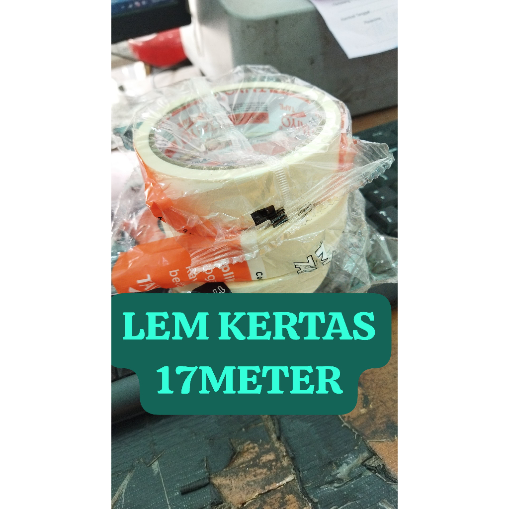 

LAKBAN KERTAS 1" 24MMX17M TAIYO / MASKING TAPE ISOLASI LAKBAN LEM KERTAS TAIYO / LEM KERTAS 24mm X 17METER BAYAR DITEMPAT