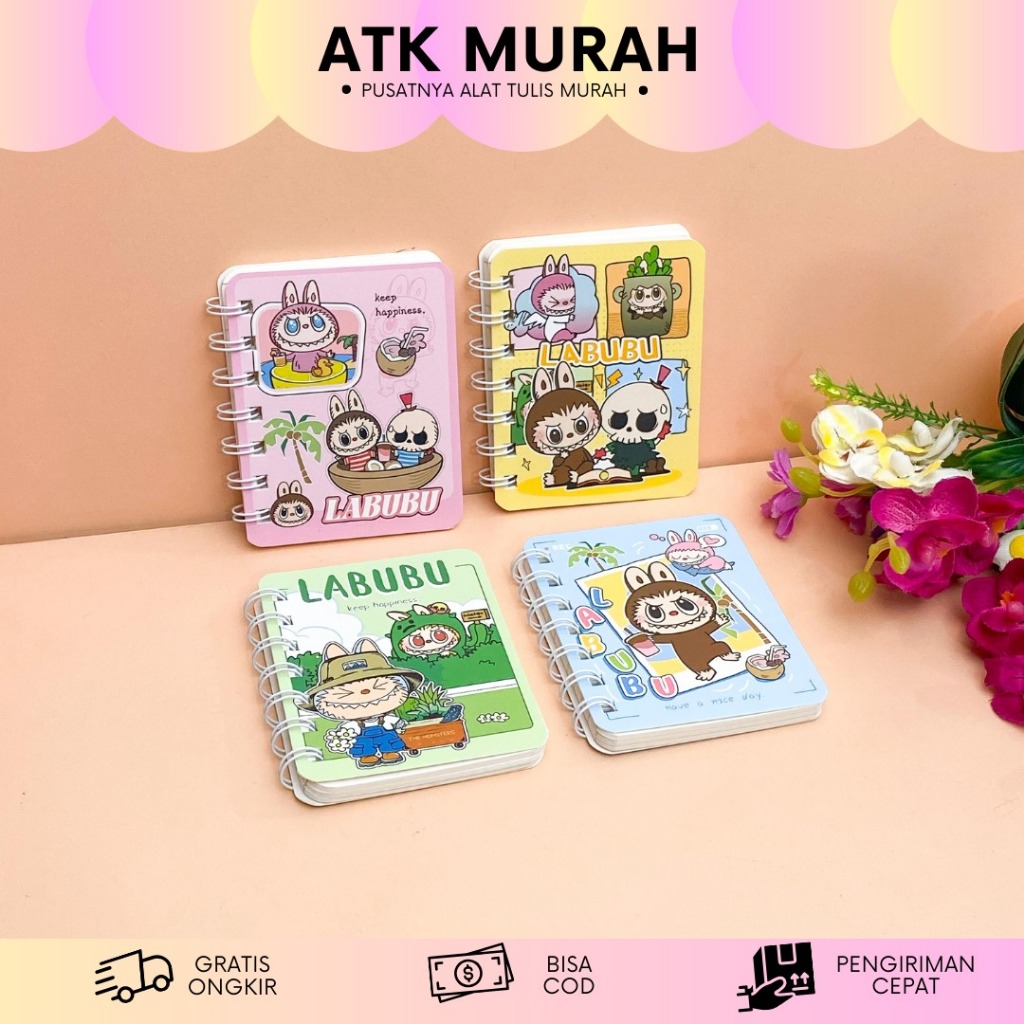 

BUKU BINDER SPIRAL A7 LABUBU BK-1666 POPMART NOTEBOOK MINI A7 LUCU MOTIF LABUBU MURAH TERJANGKAU