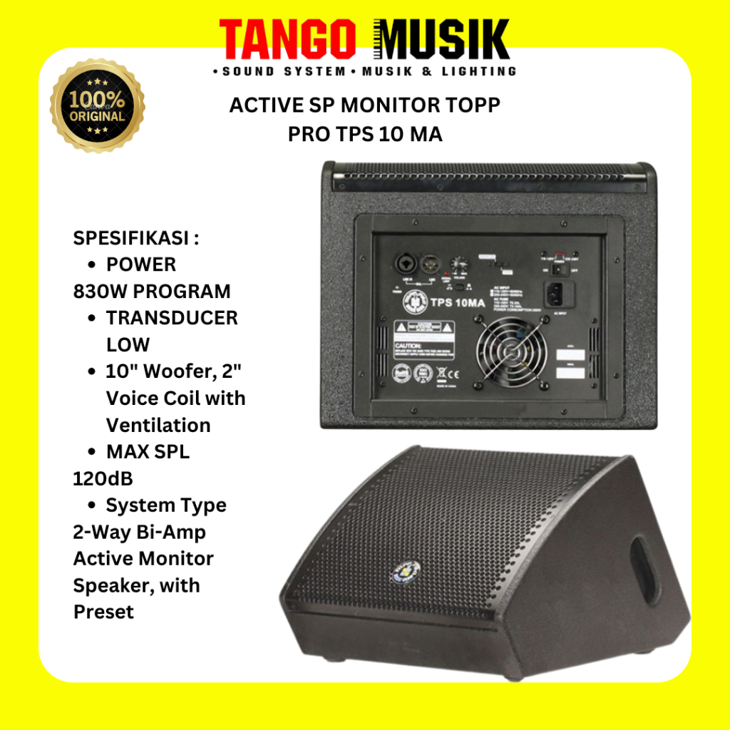 Active Speaker Monitor Topp Pro TPS 10 MA (10 Inch) Original Harga 1 PCS / SPEAKER AKTIF 10 INCH / S