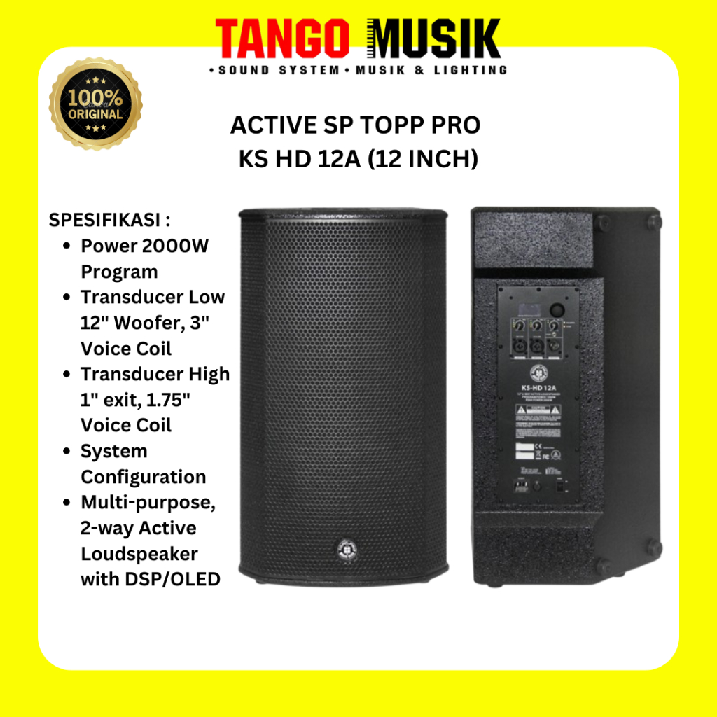 Active Speaker Topp Pro KS HD 12 A (12 Inch) Original Harga 1 Unit / Speaker Aktif 12 Inch / Speaker