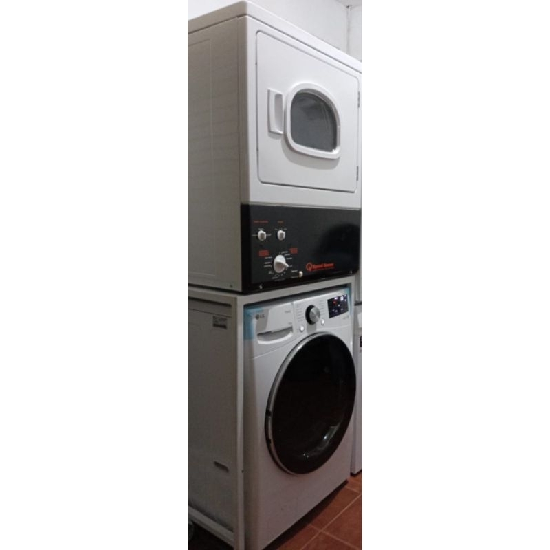 Stack Speedqueen 15Kg dan LG15kg+Rak