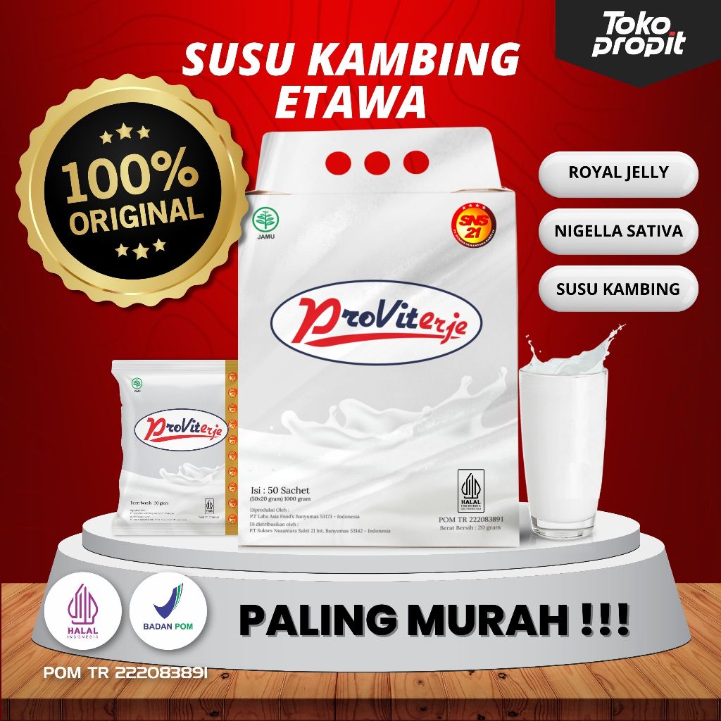 

Susu Kambing Etawa Proviterje 100% Original isi 10 Sachet