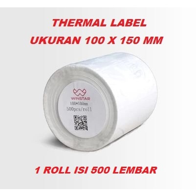 

KERTAS THERMAL LABEL MERK WINSTAR 100 X 150 MM A6 ISI 500 LEMBAR STICKER LABEL