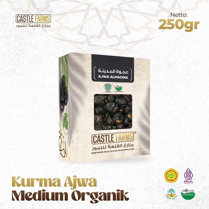 

KURMA AJWA ORGANIK MADINAH CASTLE FARMS 250GR MEDIUM