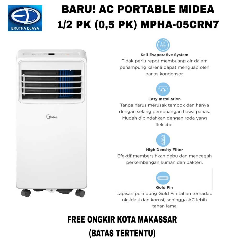 AC PORTABLE  MIDEA 1/2 PK (0,5 PK) MPHA05CRN7