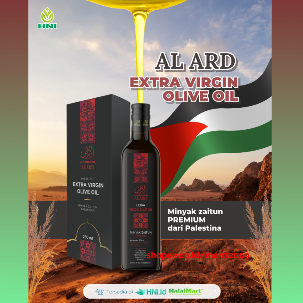 

Minyak Zaitun - AL ARD OLIVE OIL - Minyak Zaitun Premium - Original Palestina - HNI HPAI