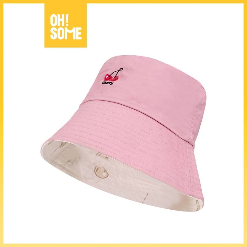 OHSOME Dylee&Lylee Topi Bucket Pink Cherry  Gayamu Bergaya dengan Sentuhan Korea