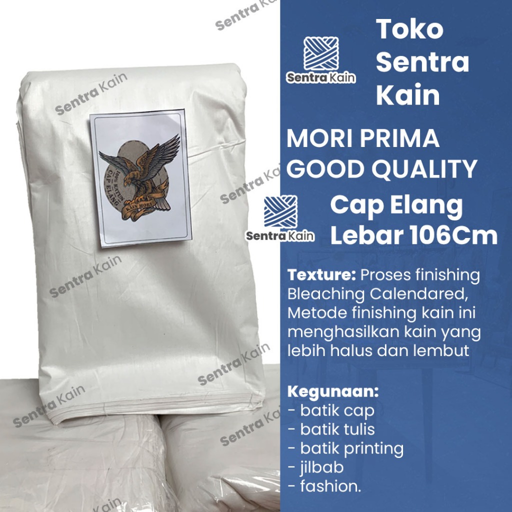 ( per setengah yard ) kain kafan mori katun putih jenasah jenazah good quality CAP Elang meteran leb