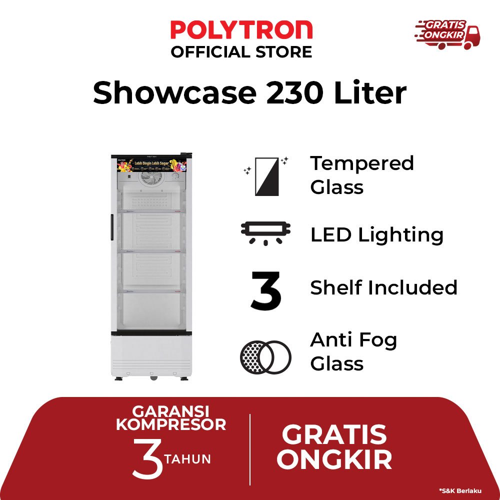 POLYTRON Showcase Fastcool 230 Liter SCN 180L