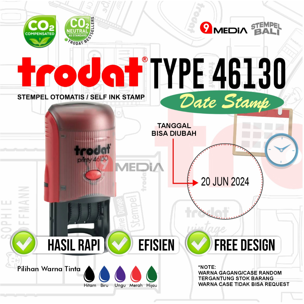 

TRODAT 46130 STEMPEL TANGGAL CUSTOM DESAIN SIZE 3 CM BULAT