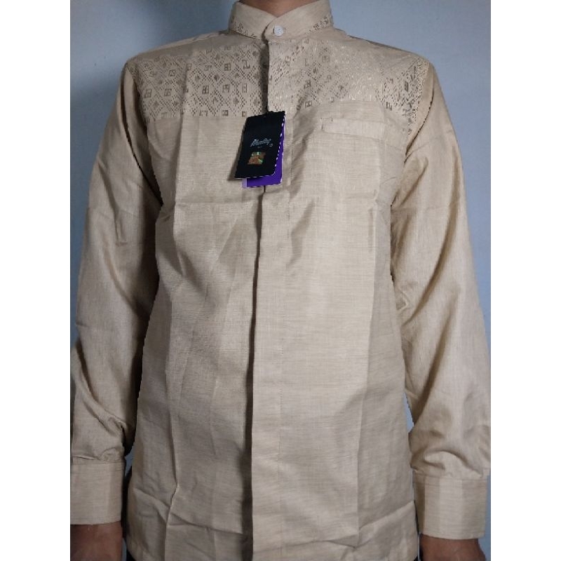 KEMEJA KOKO HARLEY KEMKO PRIA LENGAN PANJANG WARNA CREAM