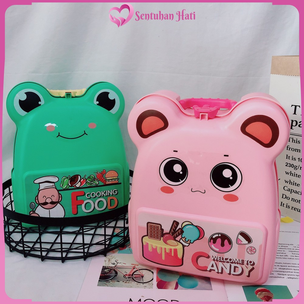 Mainan Set Kitchen Tas Ransel Anak / Mainan Masak Masakan Wastafel / Set Ice Cream Maker Portable Se