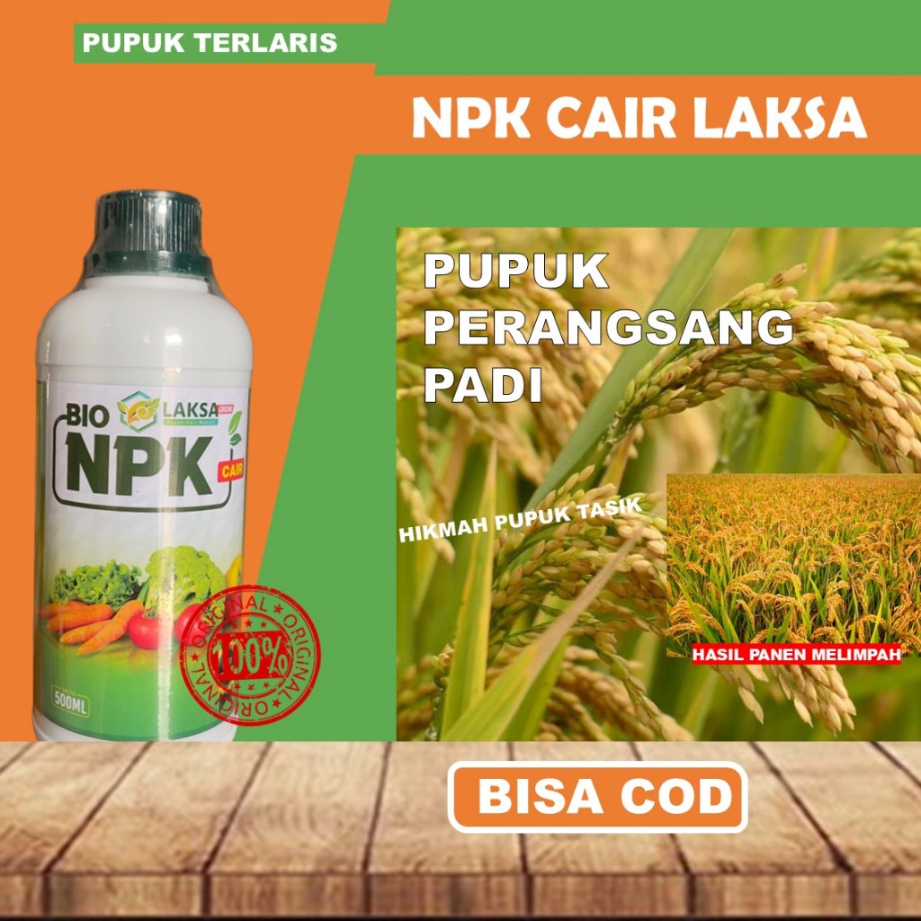 PUPUK PERBANYAK PADI BUNTING NPK LAKSA PALING BAGUS OBAT CAIR TANAMAN PADI AGAR BERBOBOT LEBIH BANYA
