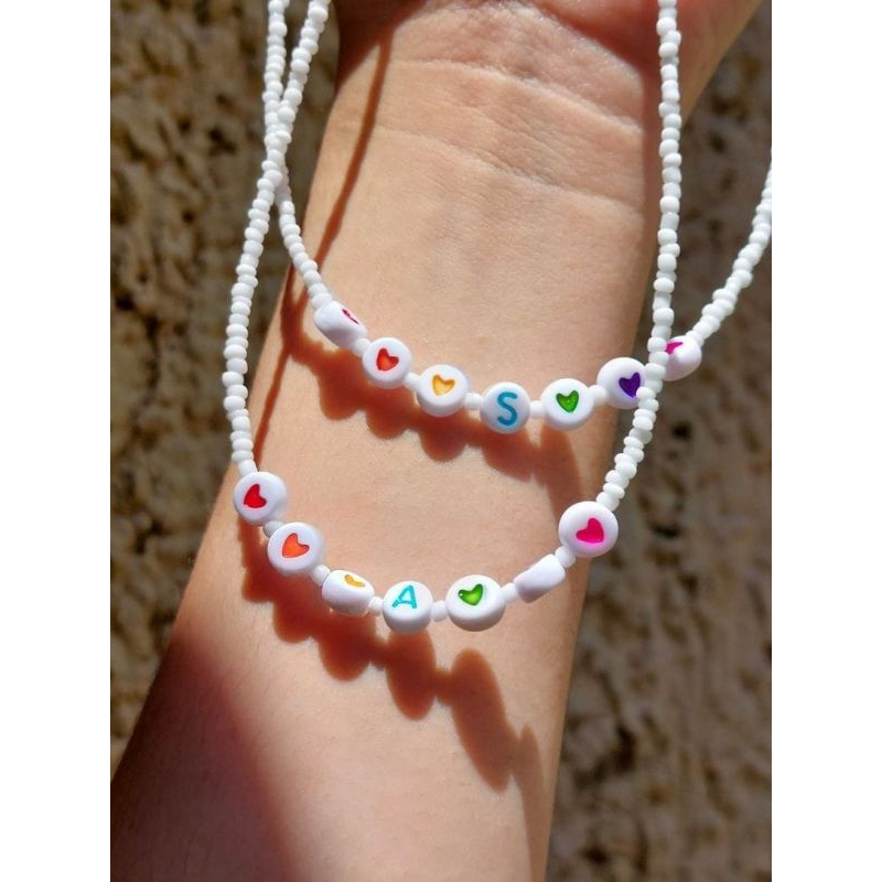 Kalung wanita Inisial nama necklaces Manik love