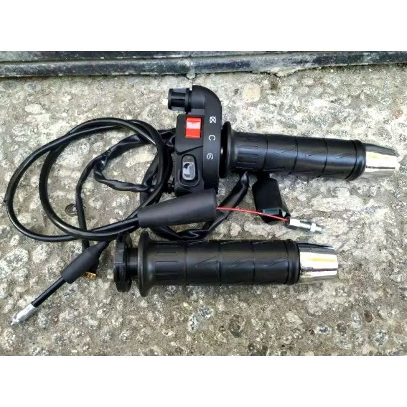 Gas Spontan KSR Plus HandGrip Kaze Standar + Jalu Pcx Chrome Universal Motor MIO AEROX VARIO SCOOPY 