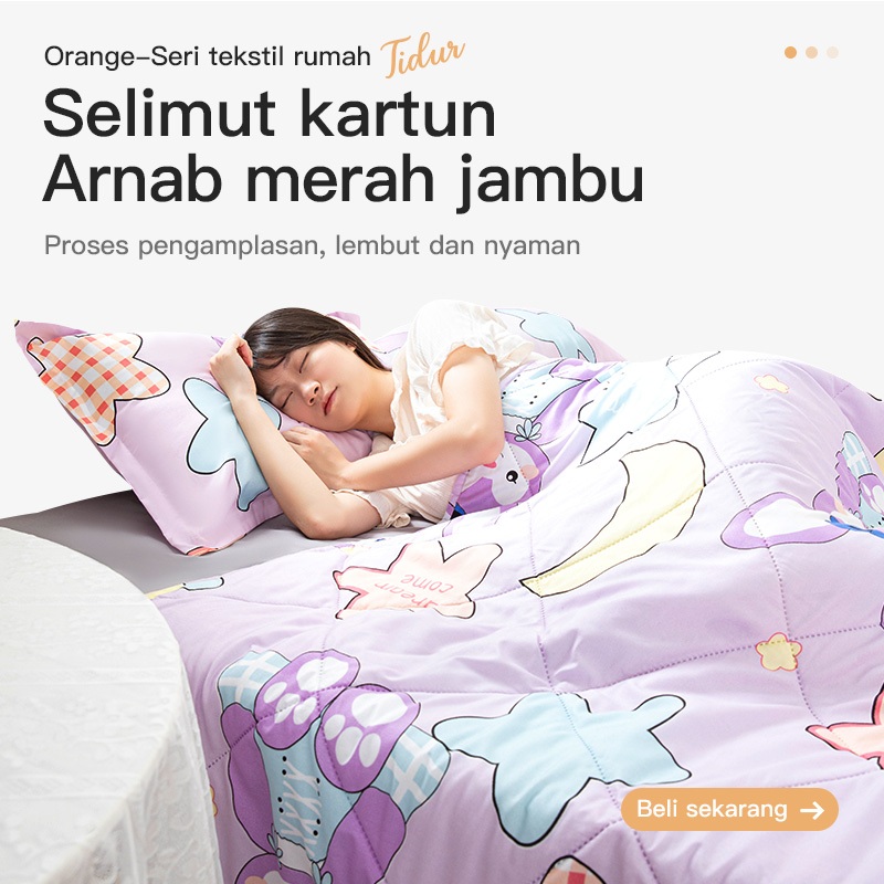 Love Bedcover Selimut Tipis Motif Kartun StellaLou Snoopy Panda