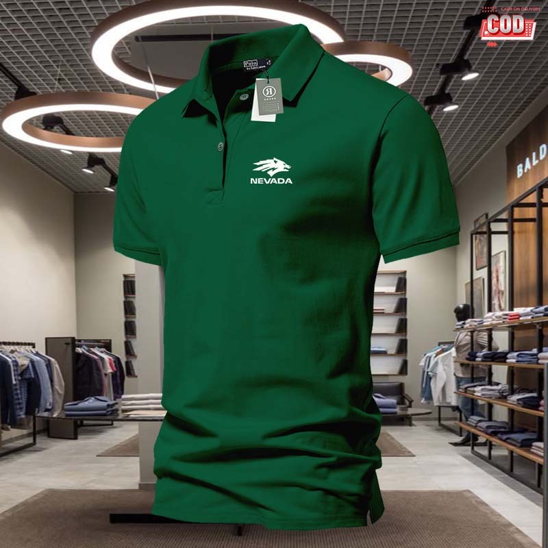 Kaos Polo Pria Kerah / Polo shirt Pria Nevada Logo Kiri Putih / Kaos Kerah Seragam