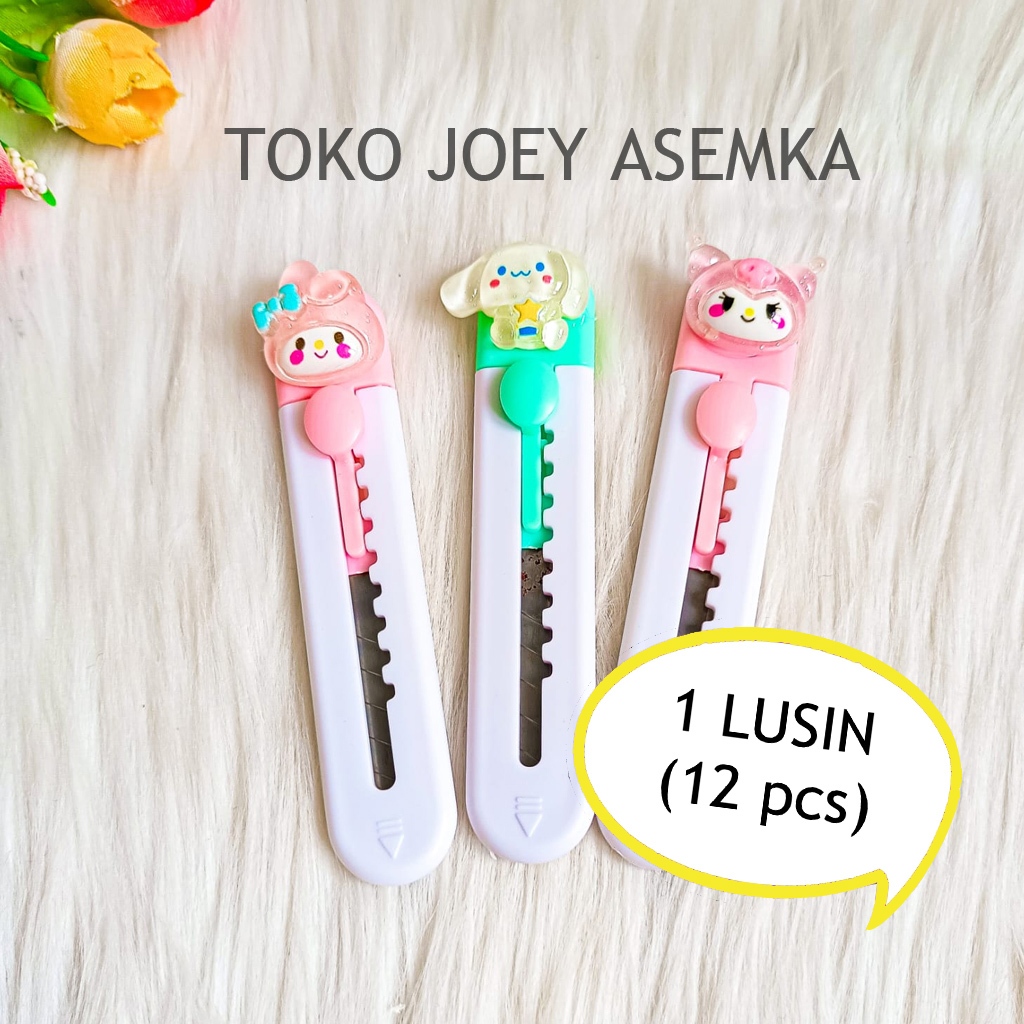 

(12 PCS) CUTTER SANRIO MINI MELODY CINAMOROLL KUROMI PISAU PEMOTONG KECIL KNIFE