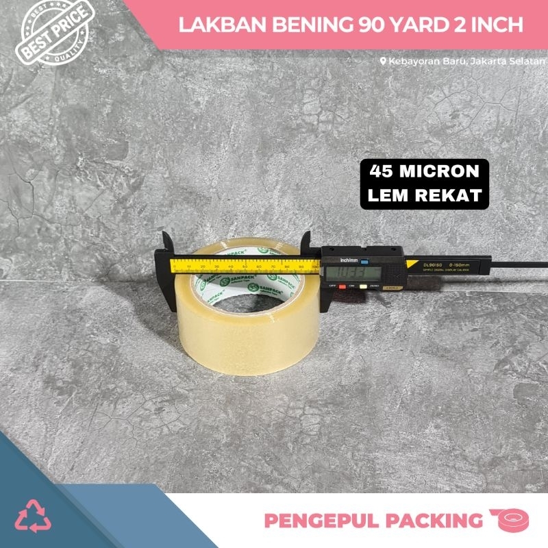 

Lakban Bening 2 inch x 90 yard ( 45mm x 90 yard) setara daimaru Bening