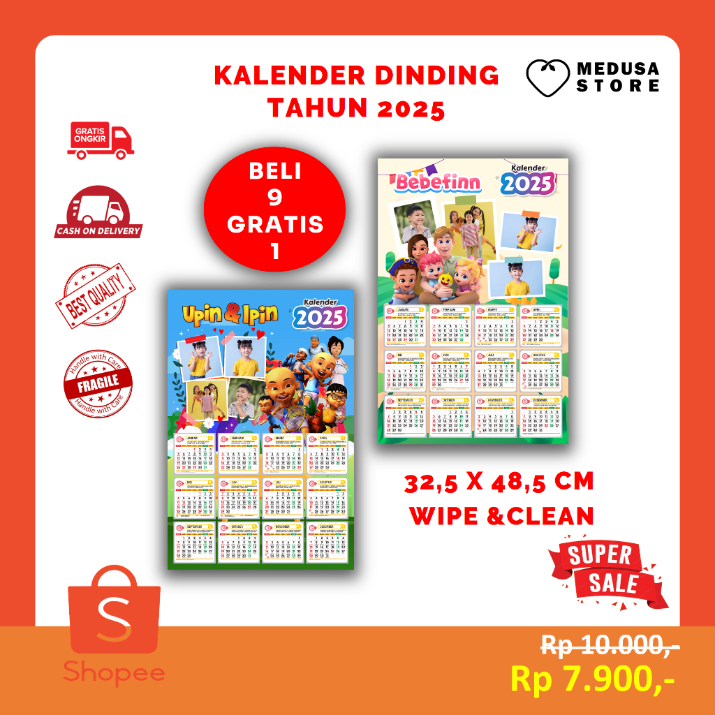 

Kalender Karakter 2025 Custom Bisa Ganti Foto