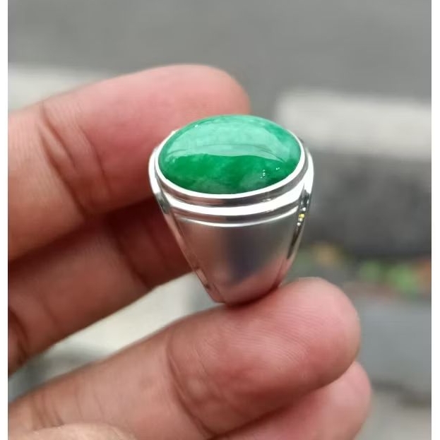 cincin batu akik natural Giok papua nabire asli original ring monel hanmade