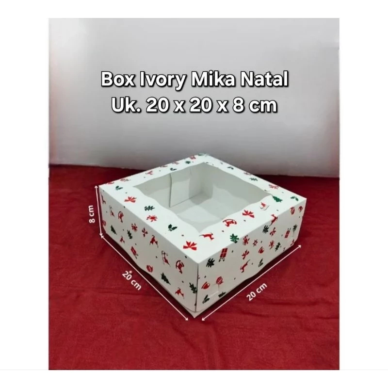 

2pcs Box HAMPERS IVORY MIKA NATAL CHRISTMAS 20x20x8 / 25x25x10cm