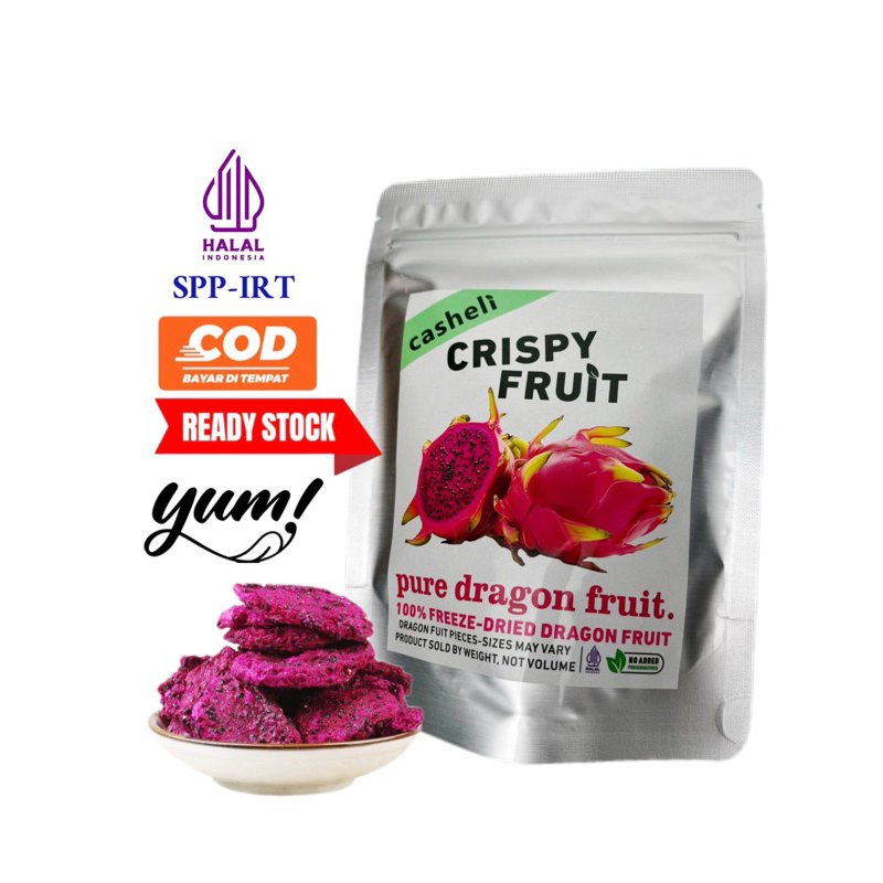 

casheli Buah Naga Kering Freeze Dried Dragon Fruit Crunchy Healthy Snack
