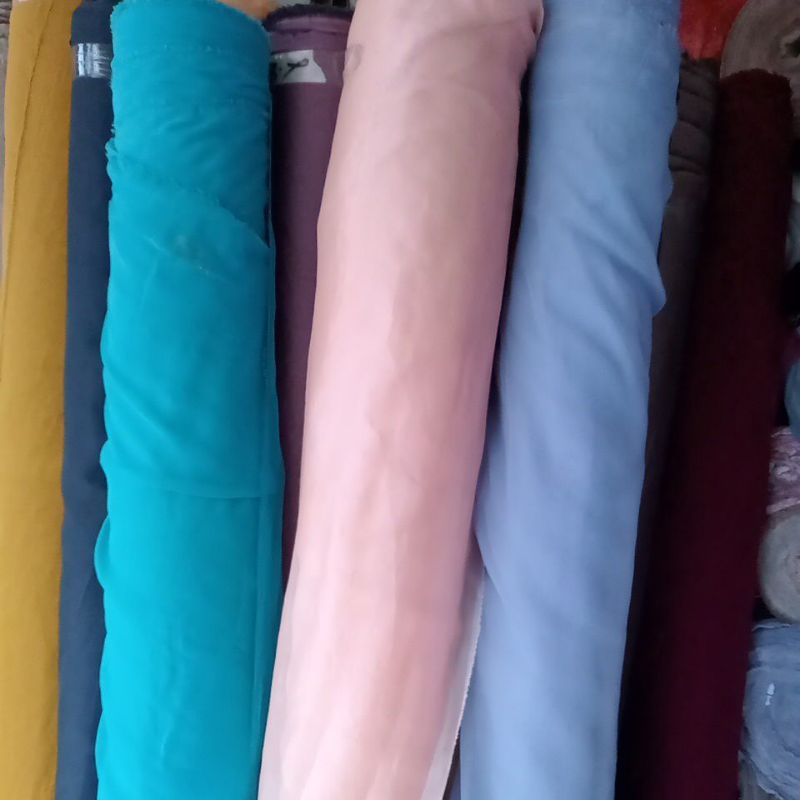 kain sifon salju meteran arahan  baju kerudung tirai dan lain-lainnya