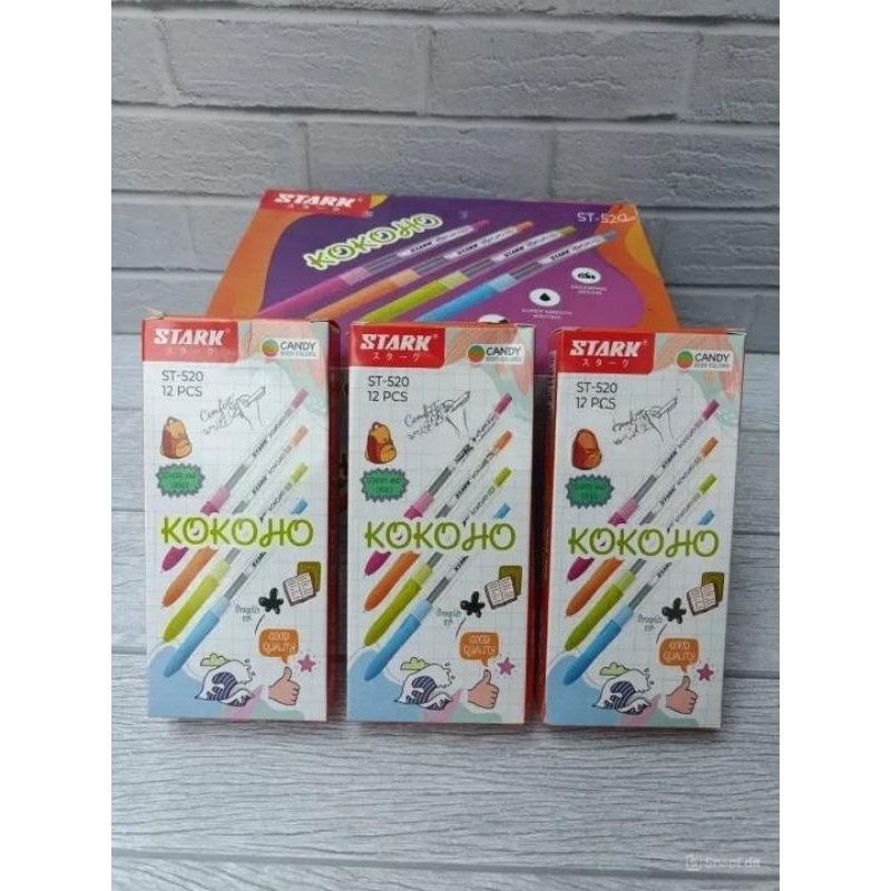

12 PCS Pulpen Gel Stark Kokoho Sweet Gel Pen 0.5mm Tinta Hitam