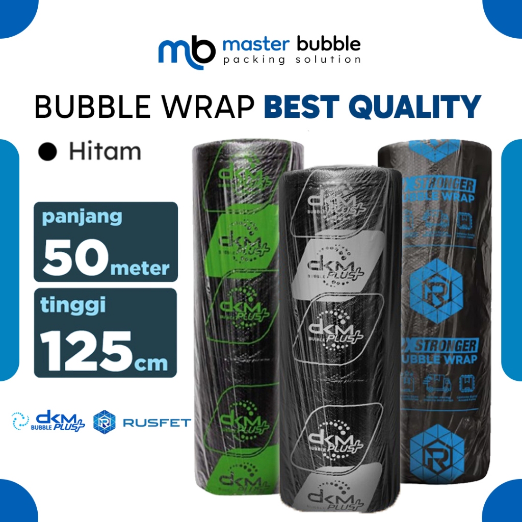 

Plastik Packing Olshop Bubble Wrap DKM WARNA HITAM 125cm x 50meter / Buble Pembungkus Paket Online