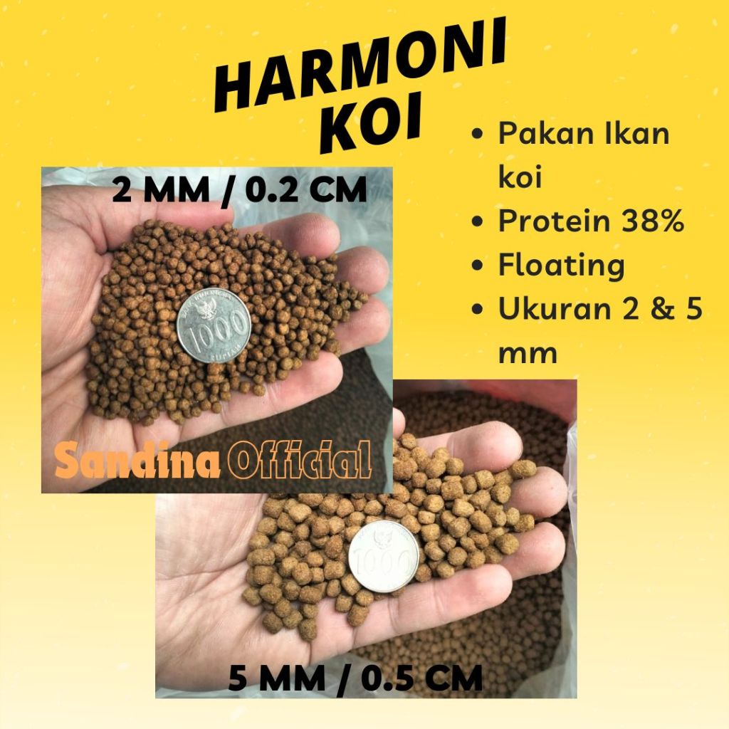 kjg HARMONI KOI MAKANAN PAKAN PELET IKAN KOI KOHAKU IKUSHU SANKE SHOWA KOMET DLL AIR TAWAR