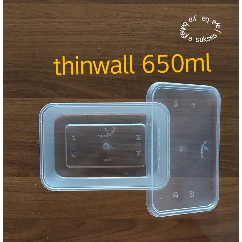 thin wall kotak makan plastik meiji 650 ml