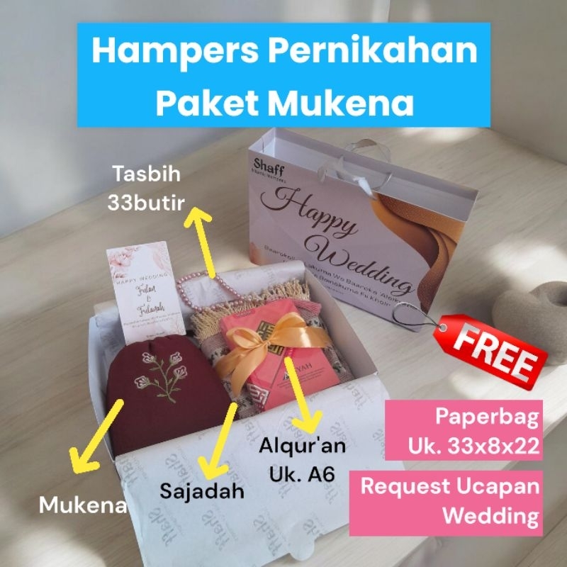 SHAFF Hampers Pernikahan Mukena Set Sajadah Alqur'an Kado Nikahan