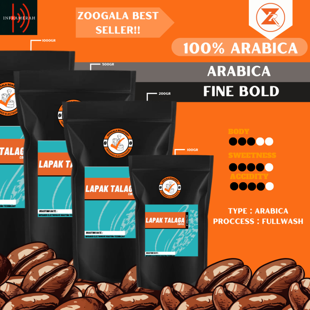 

Zoogala Biji Kopi Roast Beans Arabika Fine Bold