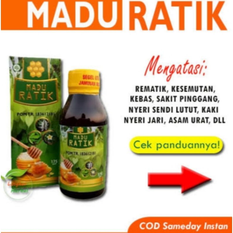 

BEST PRODUK Madu Ratik Herbal Original Untuk Rematik , Asam Urat Kolesterol BPOM