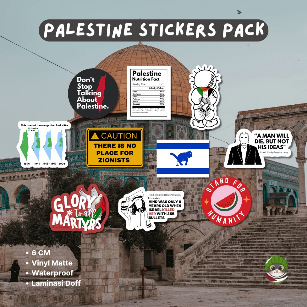 

10 Random Stiker Palestina | Vinly Matte | Waterproof | Aksesoris Laptop