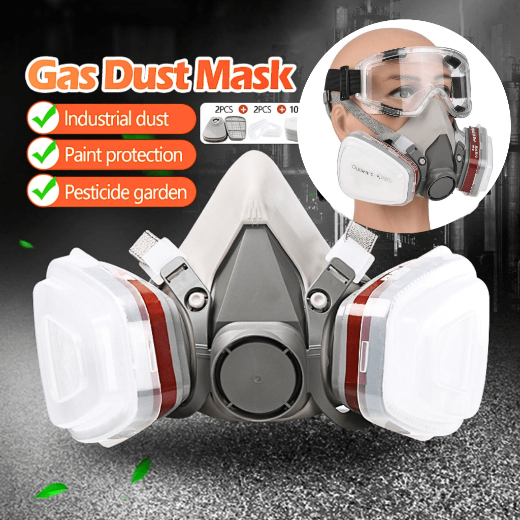 PUSAT TaffGUARD Masker Gas Respirator Half Face cat semprot debu proyek pabrik KN95 6200