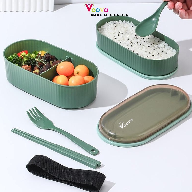 Mau VOOVA Lunch Box  Kotak Bekal Makan Siang  Kotak Bekal Tali Strap 9ml  Kotak Makan Siang Aestheti