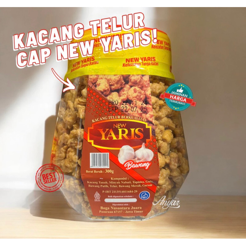 

Kacang Telur Bawang NEW YARIS (toples)