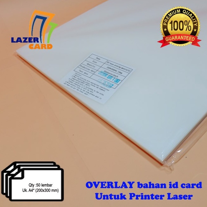 

rg Best Produk BAHAN PVC ID CARD 5 lembar Overlay UNTUK LASER PRINTER M8