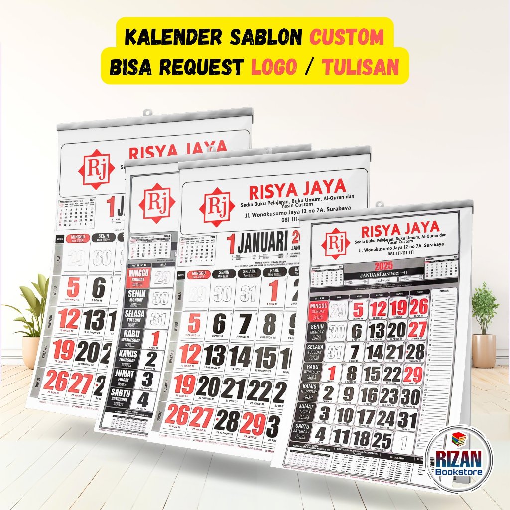 

Kalender Dinding Sablon Bisa Request Logo/Tulisan Tahun 2025 (Minimal Order 50 PCS)