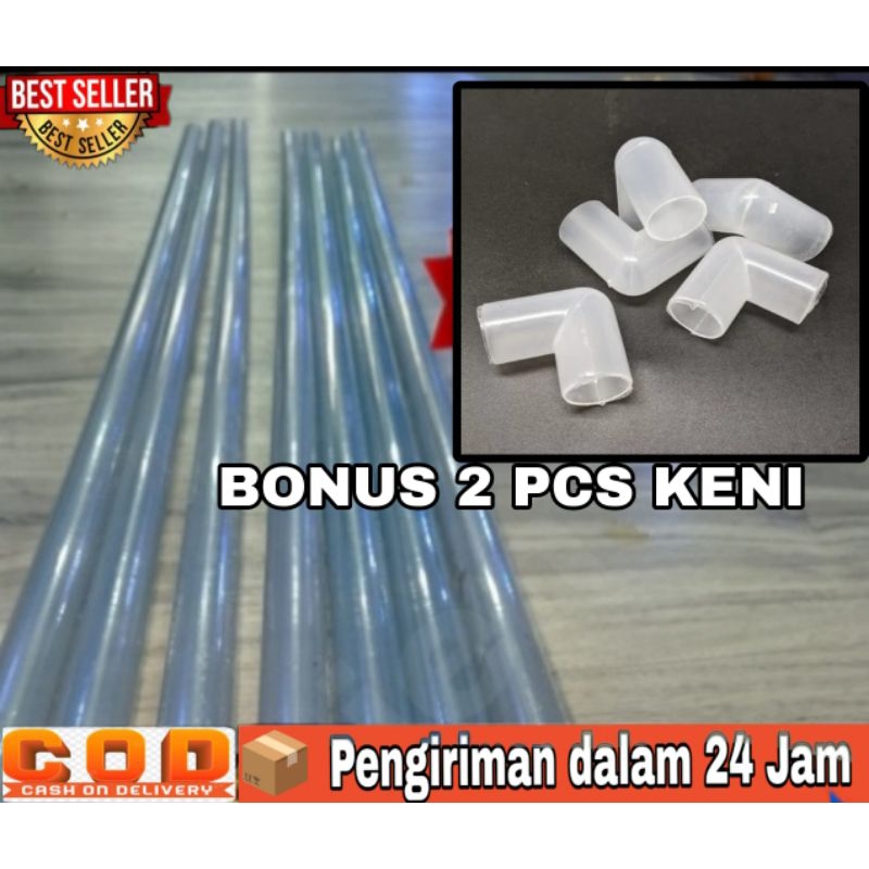 pipa aquarium bening per meter bonus 2 KENI elbow Pipa.