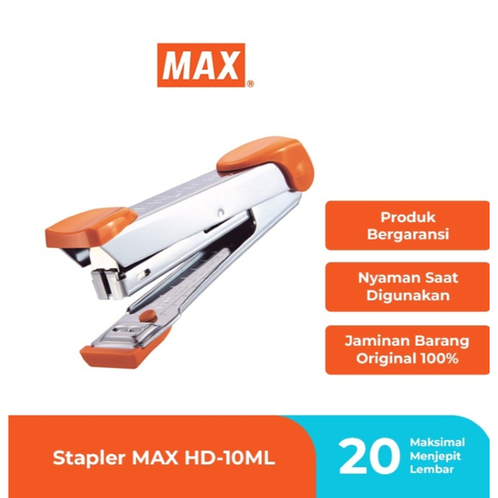 

STAPLER / STEPLER / ALAT STAPLES / HEKTER / JEPRETAN / JETREKAN / CEKREKAN / STAPLER MAX HD10 ORANGE