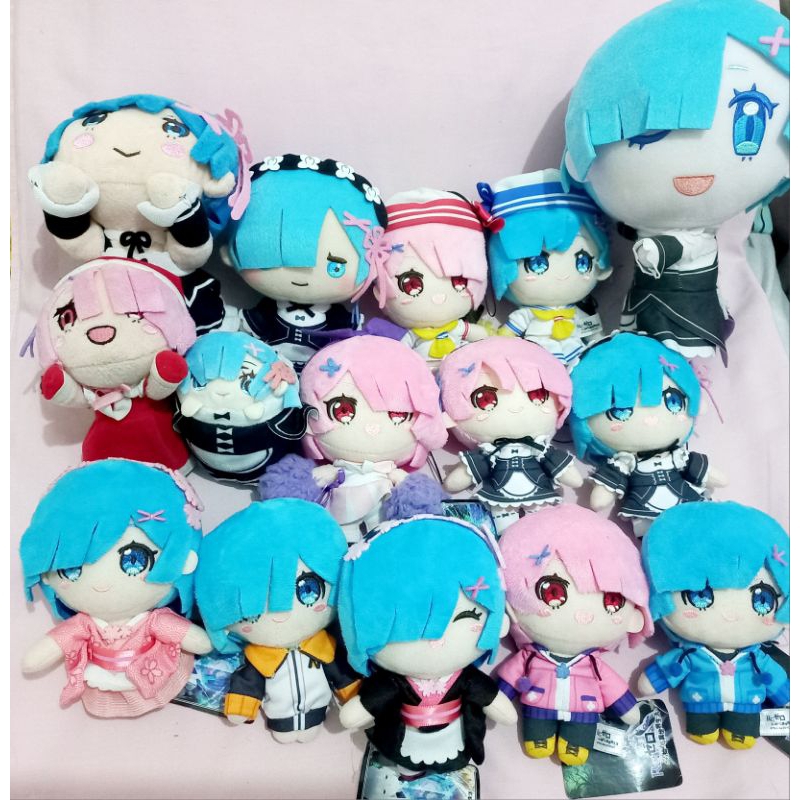 Re:Zero Re Zero Plush Nuigurumi Ram Rem Taito Furyu Nesoberi Keychain Assorted