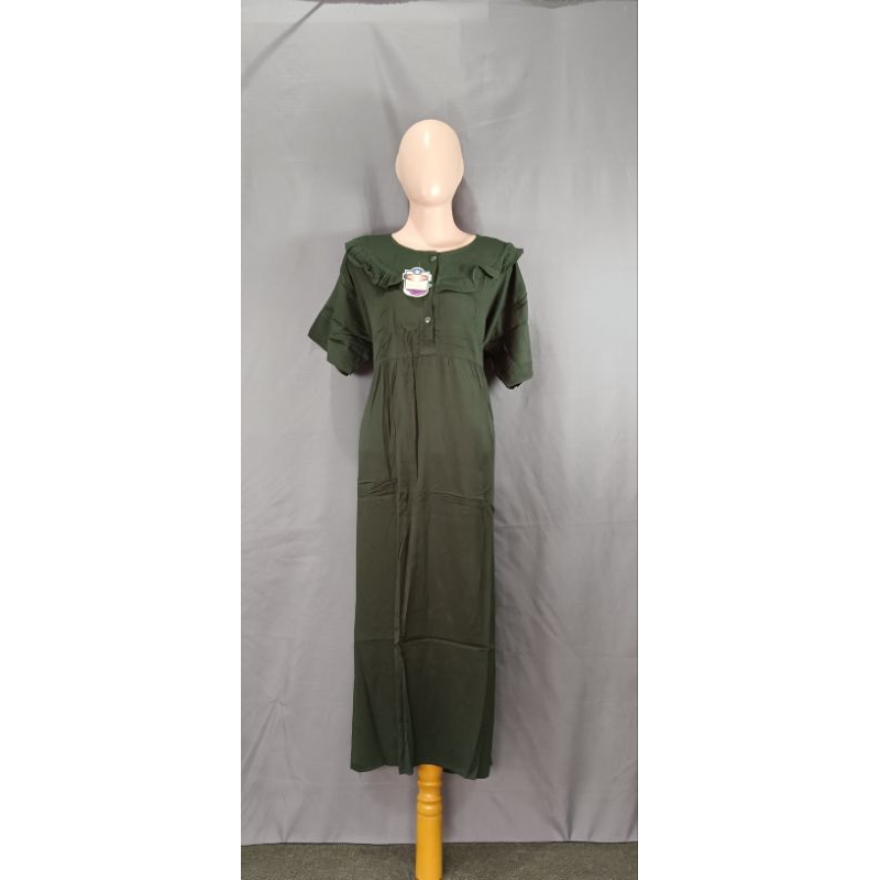Dress daster remaja dewasa rample kekinian korean style busui friendly up to 75 kg rayon twill anti 