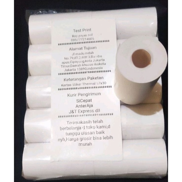 

agSerba Murah Kertas Thermal Stiker Label 58 x 3mm Paket 1 pcs Cocok Untuk Resi Pengiriman Dll H69