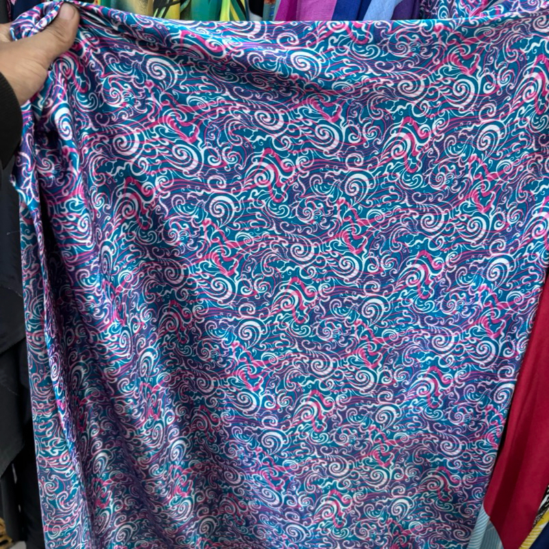 kain satin silk motif kembang - kain satin silk super - kain satin motif - kain silk motif - kain ba