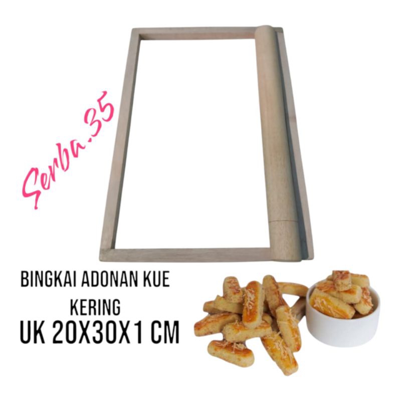 Bingkai kue kering dan rollpin kayu bingkai kue tebal 1cm bingkai kue kastengel
