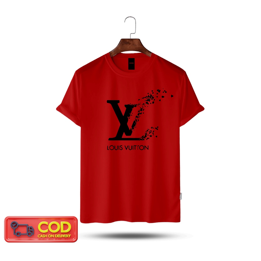 Baju Pria Fashion Cotton Premium Combed Tshirt LV Pendek Kaos Original