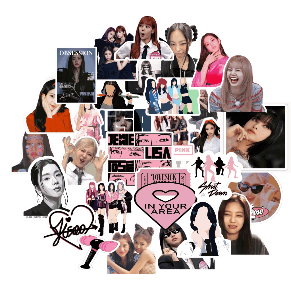 

Black Pink Sticker Packs 30+ Pcs Anti Air Bahan Vinyl | Stiker Handphone / Ipad | Stiker Helm | Stiker Buku | Stiker Laptop